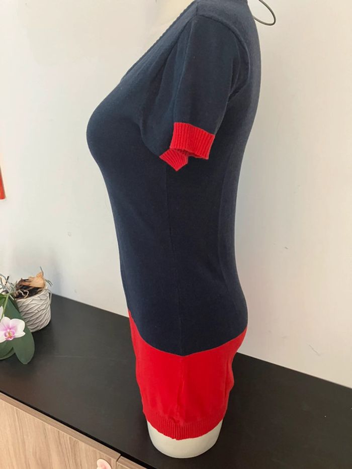 Robe pull marine et rouge taille S - photo numéro 5