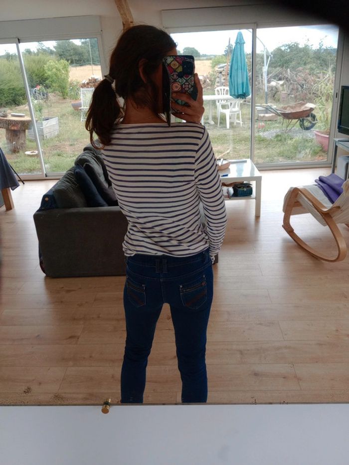 T-shirt manches longues femme M rayé c85 - photo numéro 4