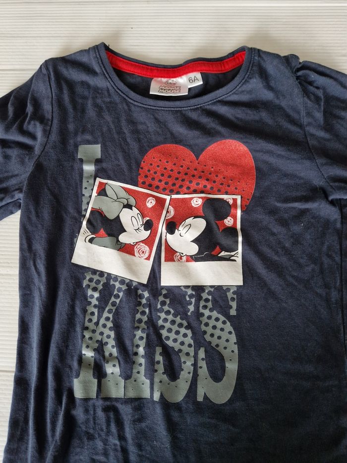 Tee shirt manches longues fille Mickey et Minnie 6 ans - photo numéro 2
