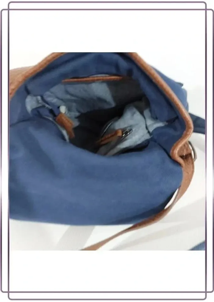 Sac bandoulière Adolfo Dominguez, bon état, bleu 26x28cm - photo numéro 9