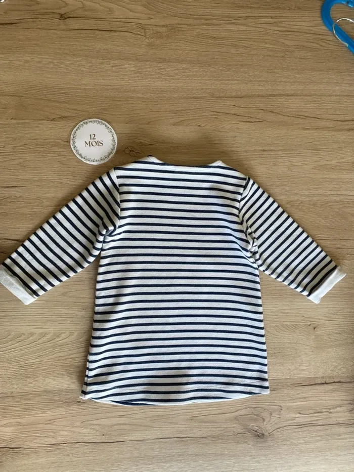 Robe marinière hiver bébé fille 12 mois Tape à l’œil - photo numéro 4