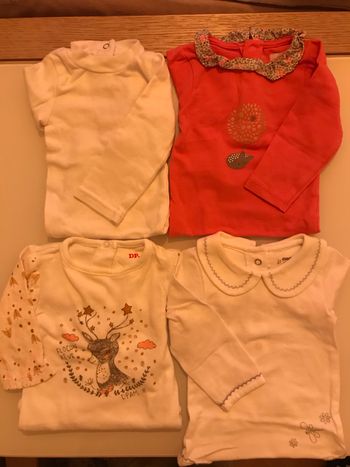 Lot 4 bodies ML - 3 mois