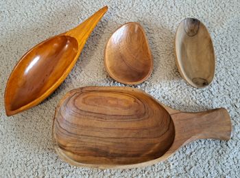 🍽 Lot de 4 coupes et bols vintage en bois