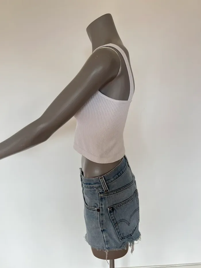 Débardeur crop top blanc Free People stretch – Taille XS/S - photo numéro 4