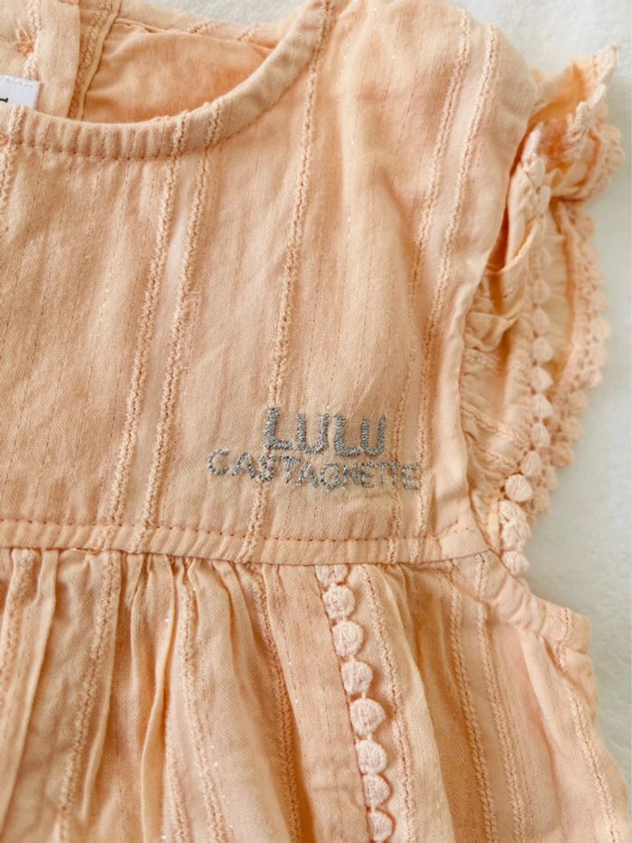 Chemise / tee shirt manche courte Lulu Castagnette 18 mois orange clair - photo numéro 3