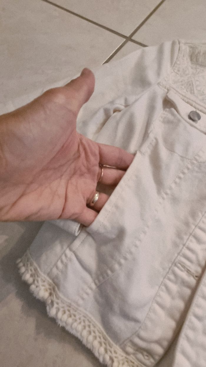 Veste en jean Cache-Cache crème taille XS - photo numéro 8