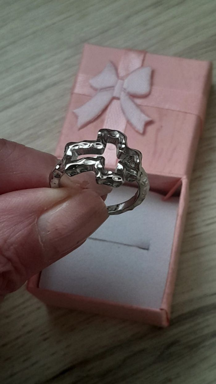 Bague croix, argentée, style Bohème, taille 56 - photo numéro 4