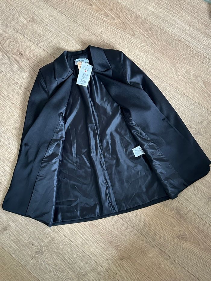 Blazer noir satiné neuf Naf Naf taille 36 (valeur 74€) taille grand - photo numéro 8