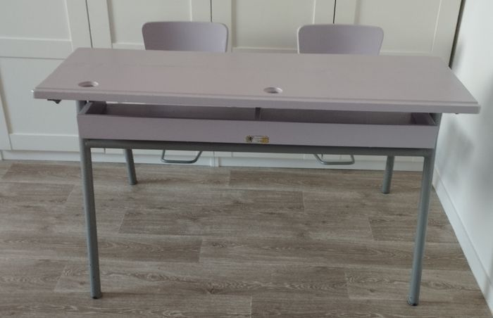 Ancien bureau d'écolier 2 places