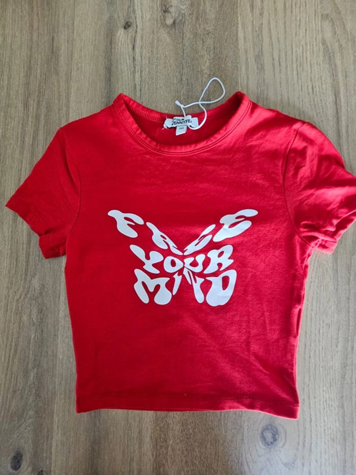 Teee shirt rouge xxs fille adolescente femme - photo numéro 3