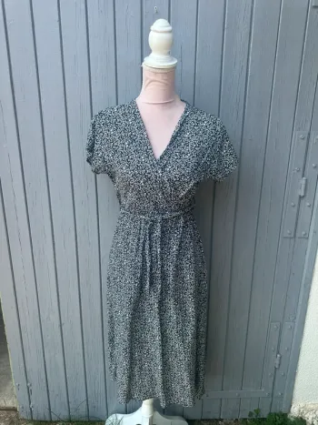 Robe d’été manches courtes mi longue imprimés fleuri