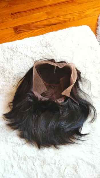 Perruque lace wig Bob en cheveux humains 100 pour 100 naturel 2B
