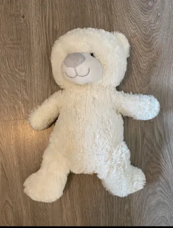 Doudou peluche ours blanc