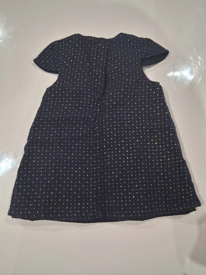 Robe habillée bleu marine à pois dorés Baby Club - photo numéro 2
