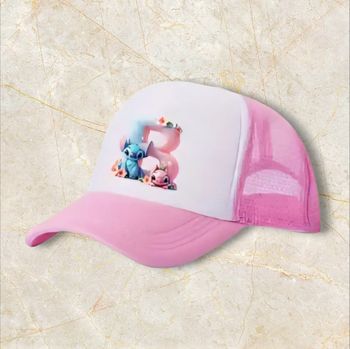 Casquette réglable stitch & lilo avec l'initiale B taille 53 à 59 cm