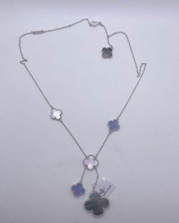 Collier argent trèfles