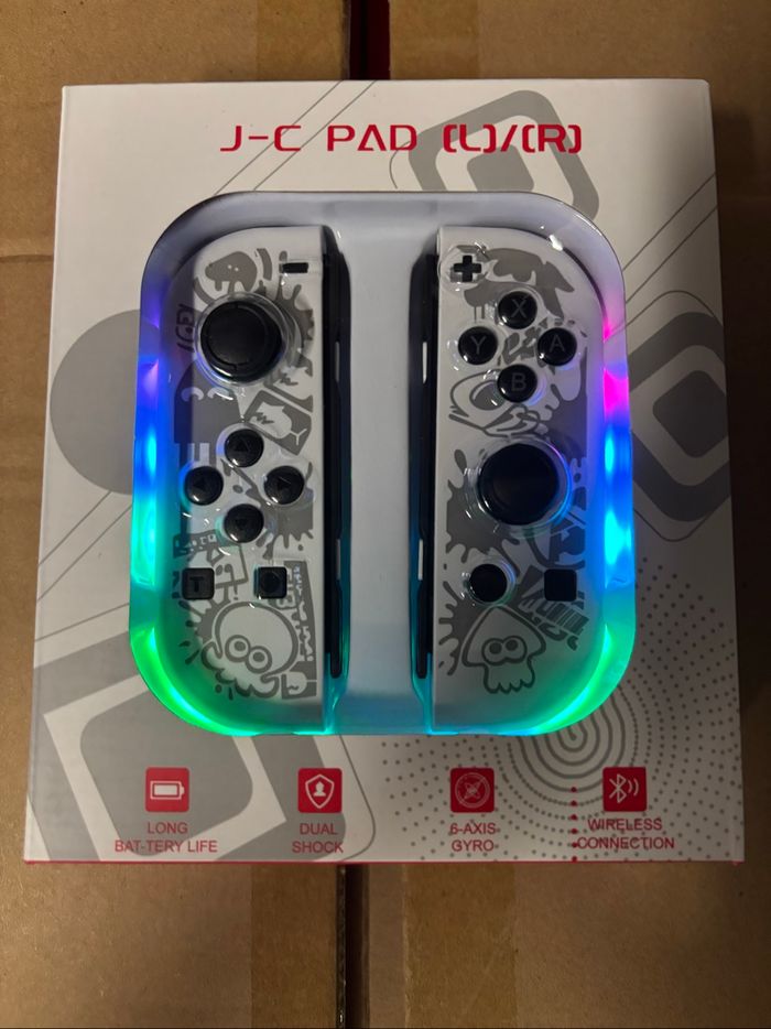 🎮 Manette Switch - Joy-Con Gris Style Splatoon Compatibles Toutes Consoles ! ⚫🖤✨