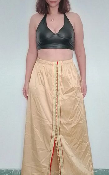 Jupe longue soirée orientale dorée TU