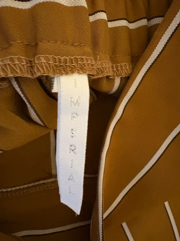Pantalon camel à rayures blanches et noires – Imperial – Taille S - photo numéro 3