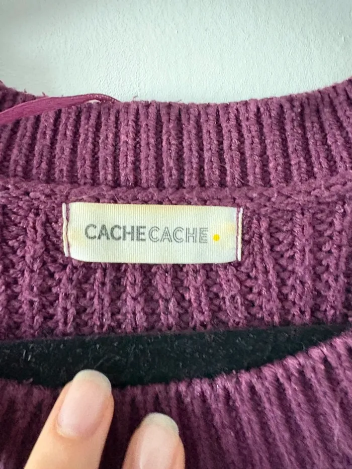 Pull hiver cache cache violet - photo numéro 2