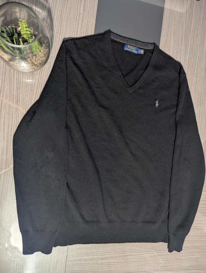 Pull Ralph Lauren noir col en V