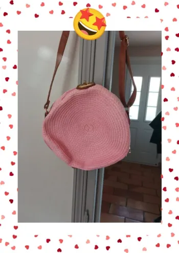 Sac à main d' été rond, rose