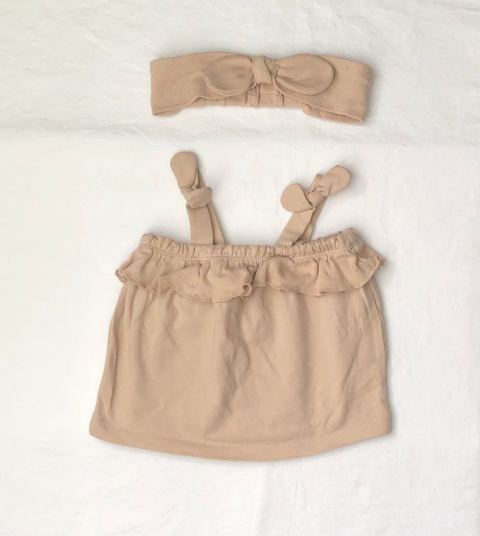 Ensemble Kiabi 3 mois : top + bloomer + bandeau - photo numéro 4
