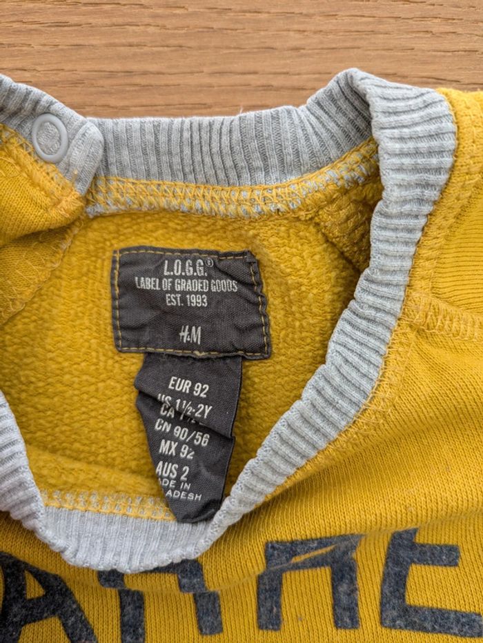 Pull jaune et gris H&M - photo numéro 3