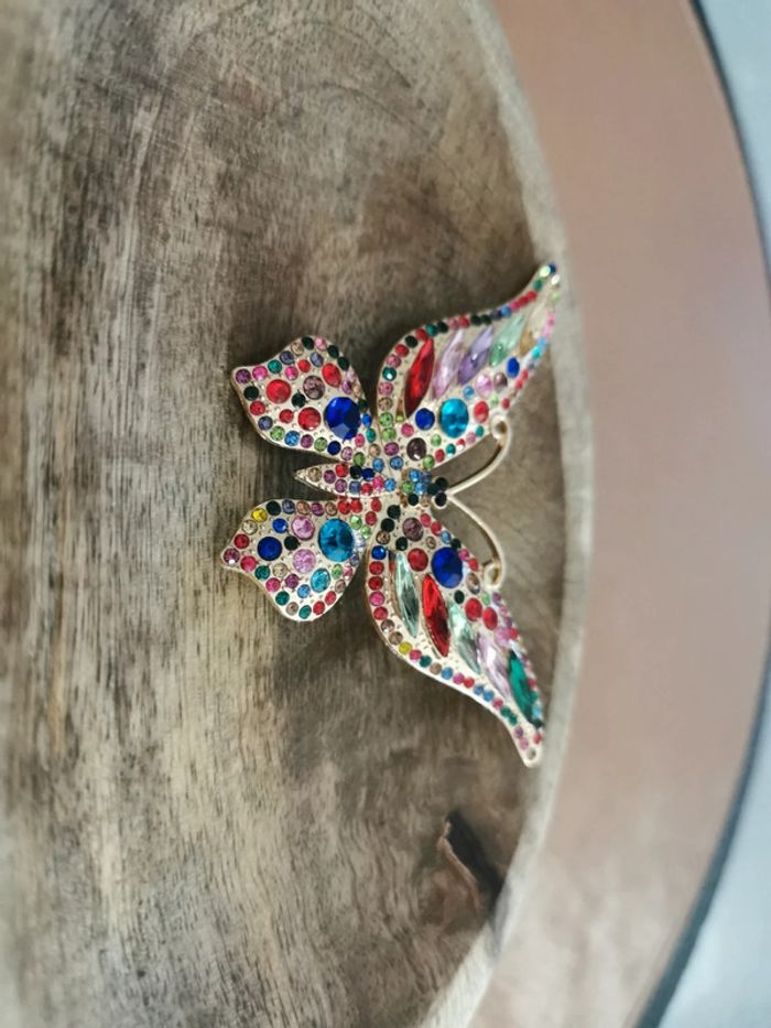 Broche papillon multicolore - photo numéro 2
