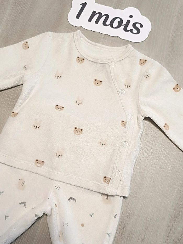 Pyjama 2 pièces bébé fille taille 1 mois - photo numéro 2