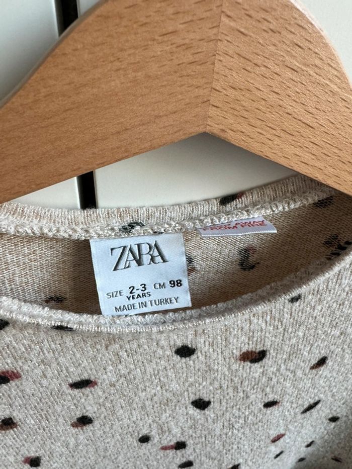 Robe ML beige douce avec pois marrons/noirs - Taille 3 Ans - photo numéro 3