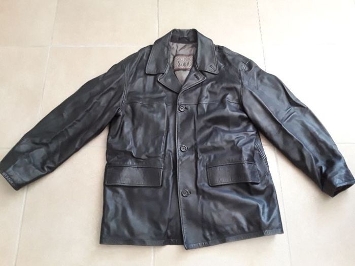 Manteau en cuir véritable homme en M SCOUT BE
