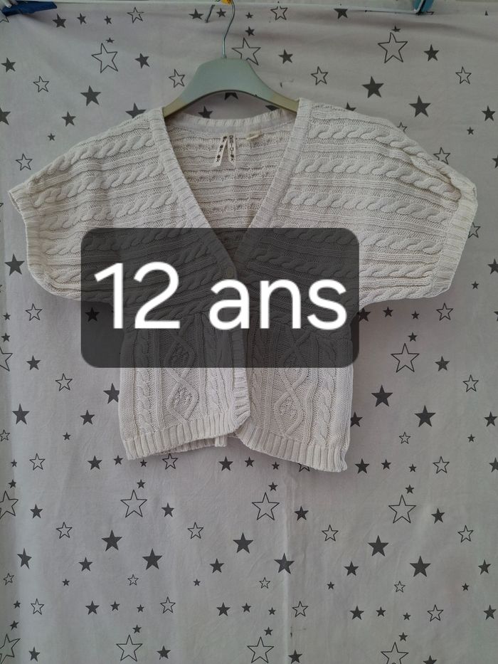 Veste blanche un bouton croptop 12 ans Okaïdi