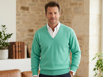 Pull col V vert Taille M 918
