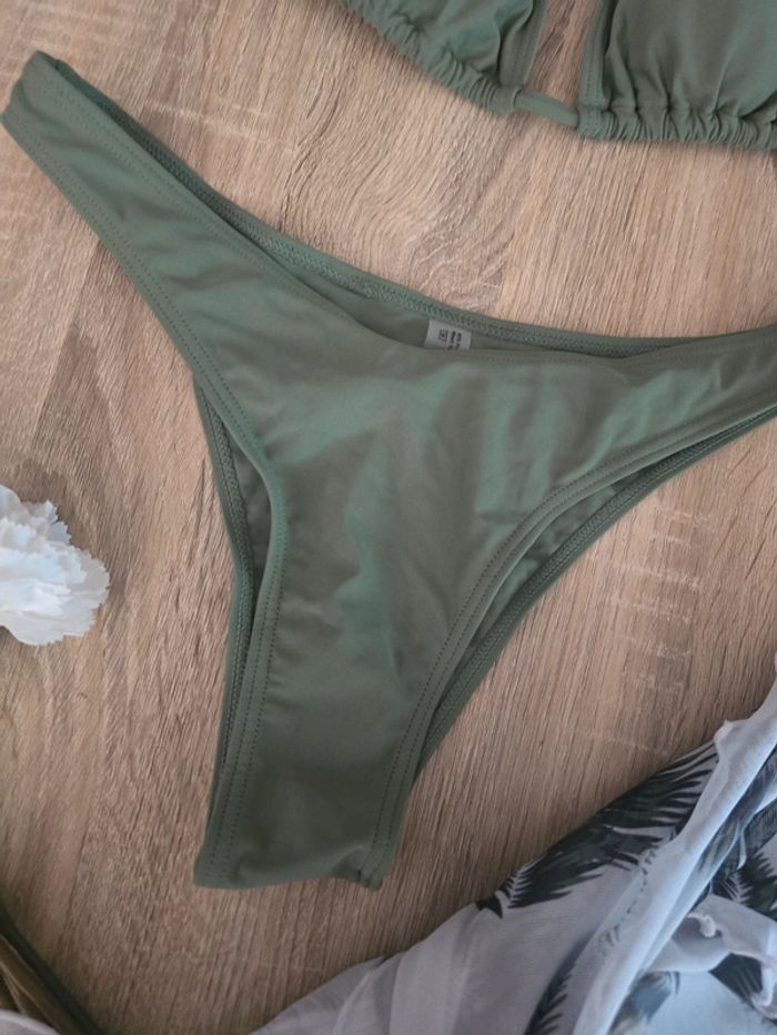 Bikini kaki + pareo tropicale taille L - photo numéro 3