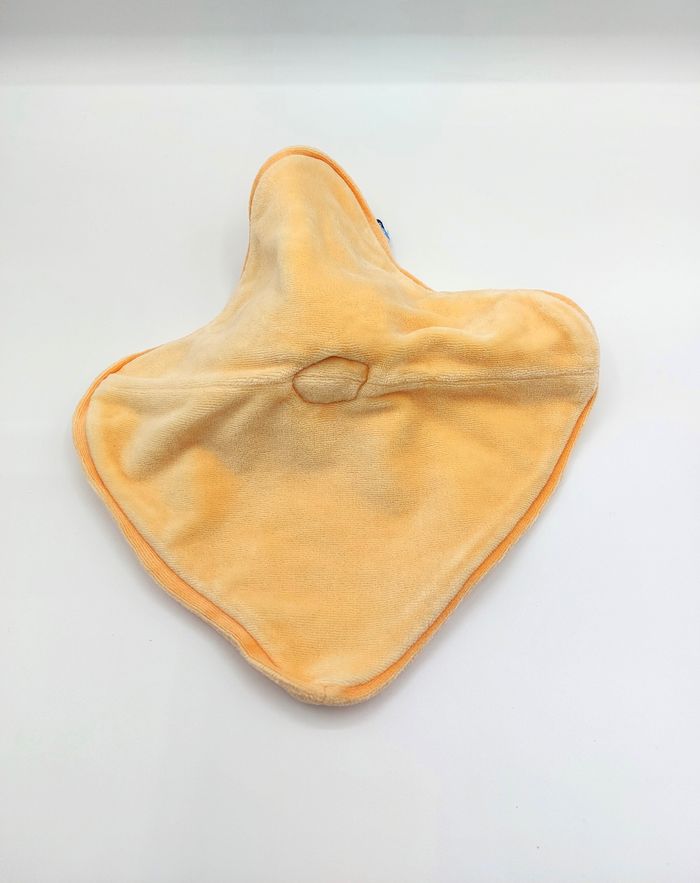 Doudou plat chat jaune orange Sucre d’orge nez rouge spirales - photo numéro 3