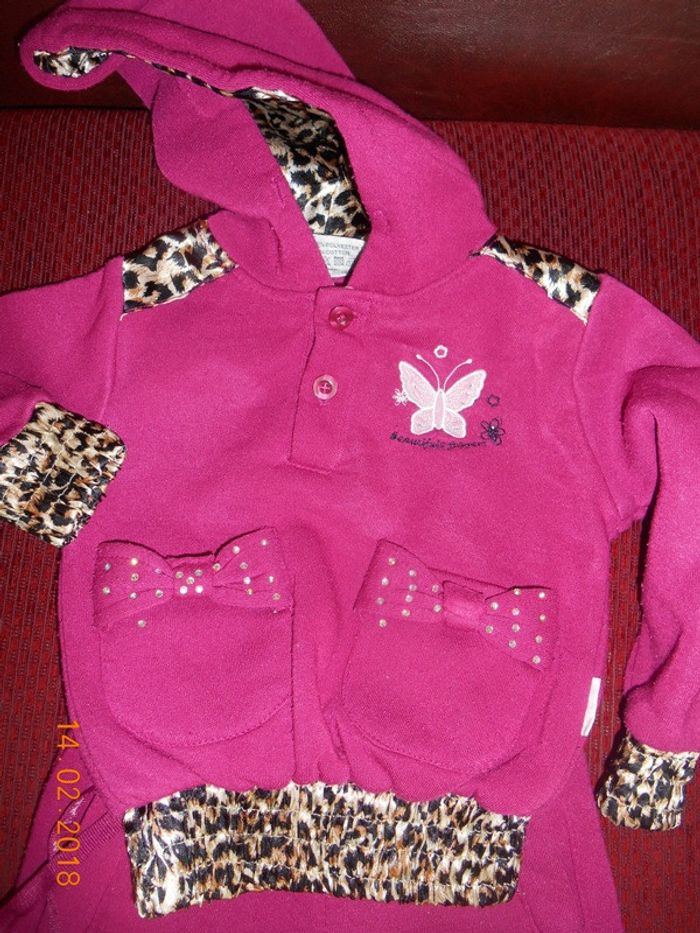 Ensemble de jogging fille 12-18 mois / Mon petit coeur - photo numéro 2