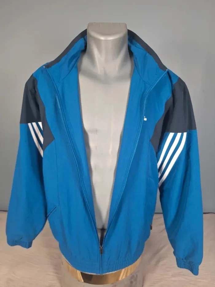 Veste Adidas Vintage Bleu & Noir – Années 2000 – Taille L - imprimé (595) - photo numéro 7