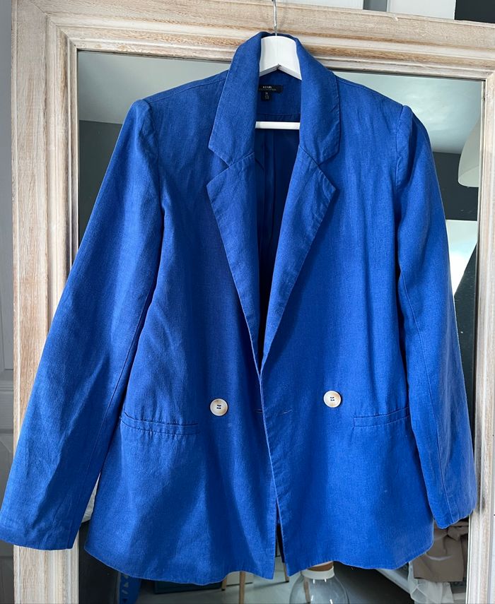 Blazer bleu Kiabi – Taille 36, comme neuf - photo numéro 7