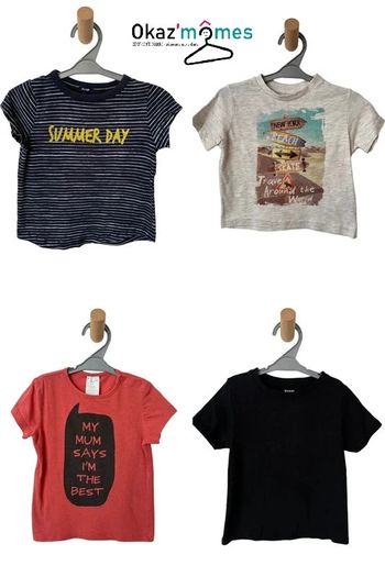 LOT de 4 t-shirts à manches courtes Kiabi garçon 3 ans