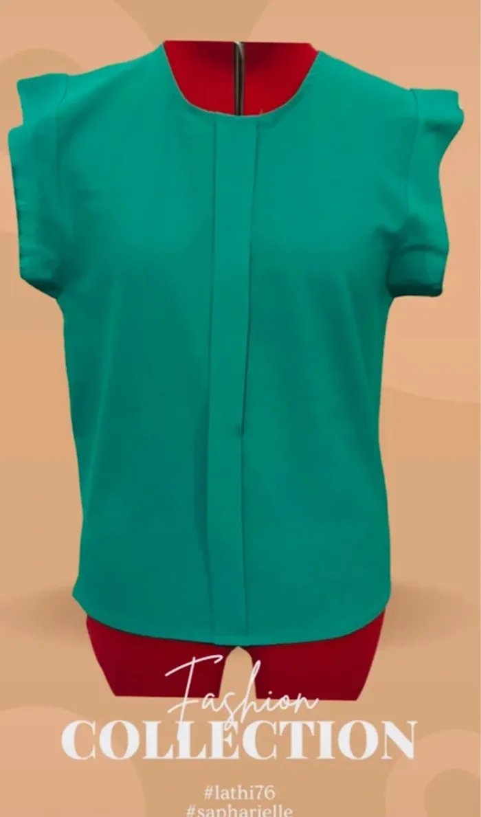 Lot 3 blouses élégantes manches courtes avec volants M/38 - photo numéro 6