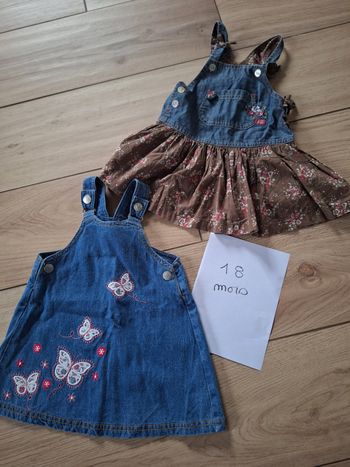 Lot 2 robes en jean bébé fille 18 mois