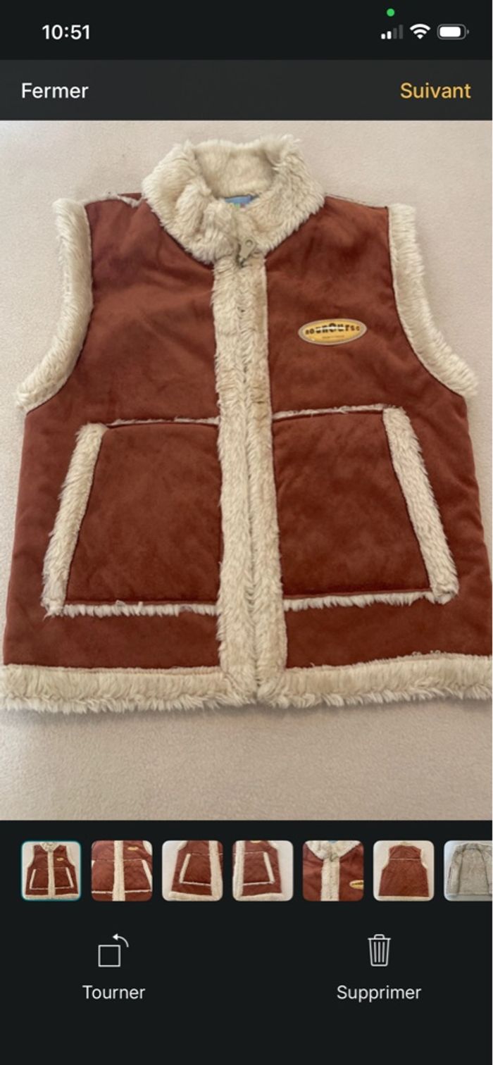 Gilet sans manches nounours, taille huit ans, doublure moumoute