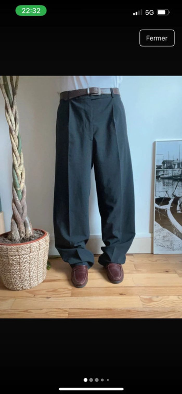 Pantalon de Costume Large Vintage Noir Brice