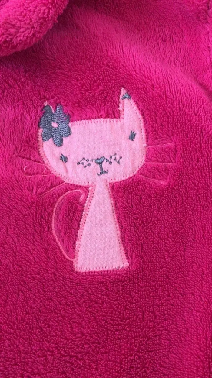 Robe de chambre en peluche motif Chat In Extenso 6 ans - photo numéro 4