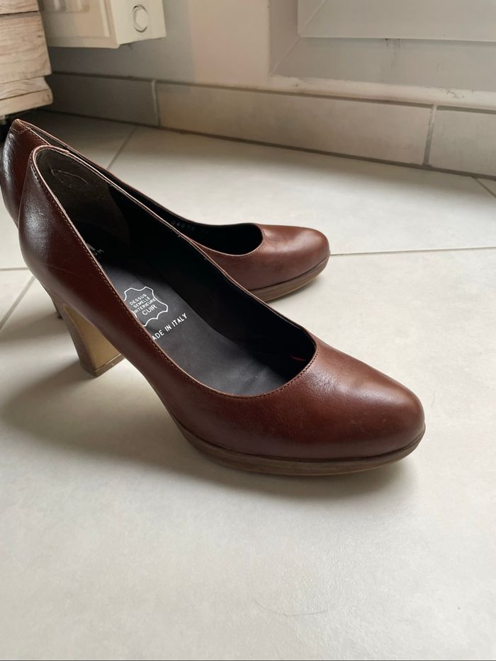 Escarpins cuir marron taille 37 - photo numéro 3