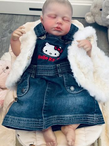 Ensemble robe jean Kitty et gilet fourrure