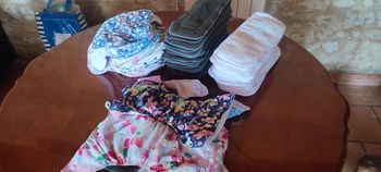 24 couches lavables pour bébé de 0 à 3 ans + 30 inserts doublure charbon + 24 inserts en microfibre