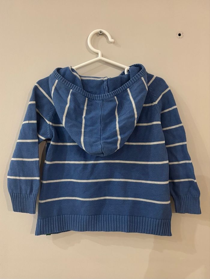 Gilet à capuche bleu rayé - photo numéro 2