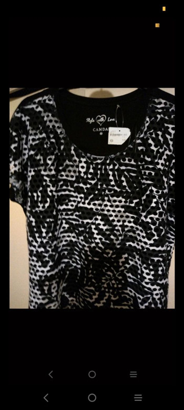 Haut canda noir et blanc neuf avec étiquette taille m - photo numéro 3